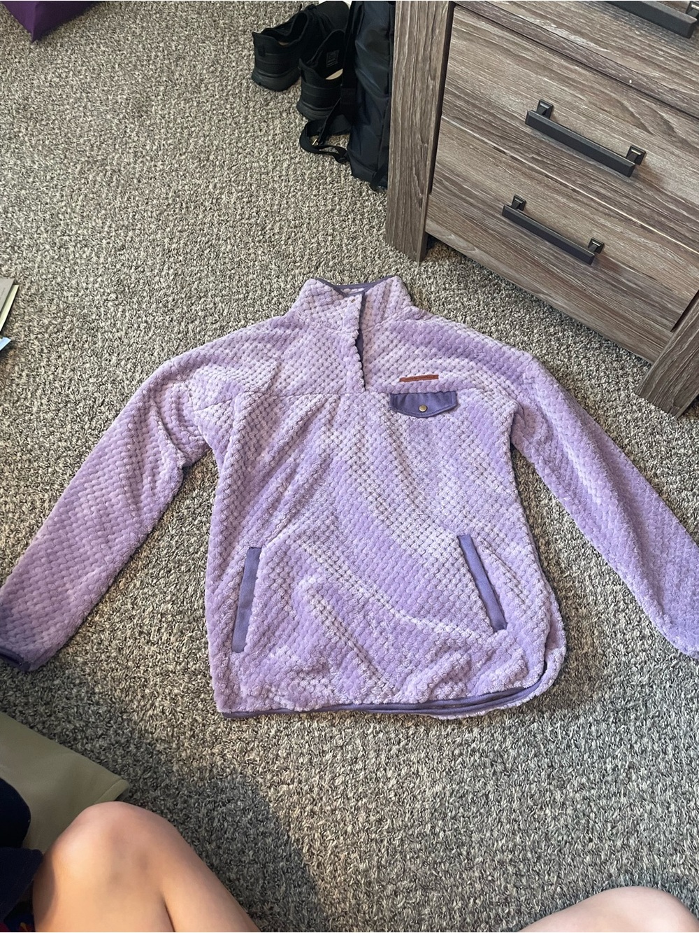 Simply Southern Plush Pullover Jacket in Lavender